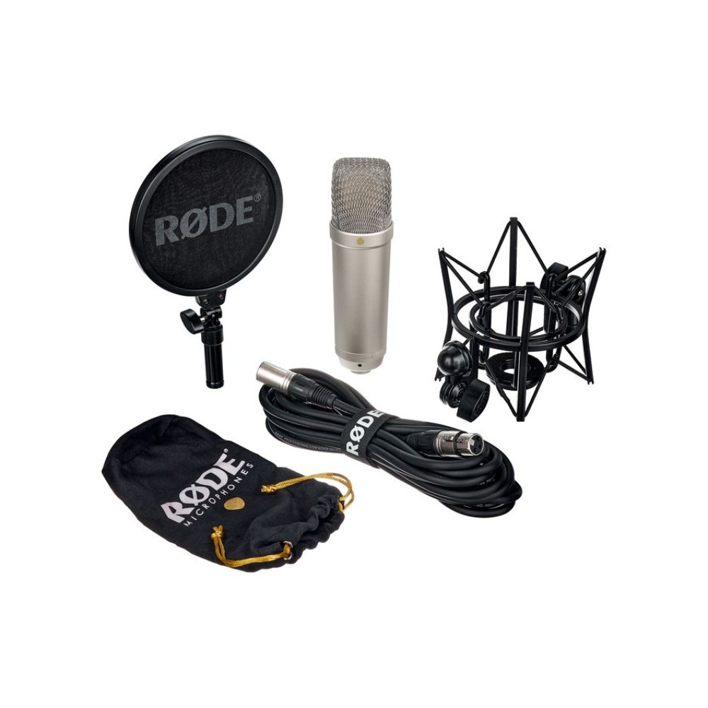 מיקרופון Rode NT1-A + כרטיס קול Focusrite Vocaster One – חבילת הקלטת שירה ופודקאסט 3 תכולת חבילת Rode NT1-A — מיקרופון, מתלה, פופ פילטר, כבל וכיסוי