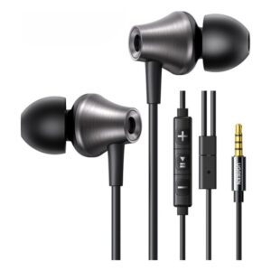 אוזניות In-Ear חוטיות UGREEN EP105 שחורות עם מיקרופון ושלט